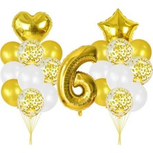 Parti Furyası 6  Yaş Gold  balon Seti