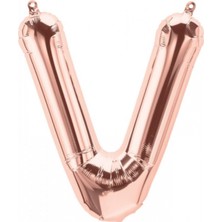 Öfn Aksesuar Rosegold "v'' Harfi Folyo Balon 100 cm (40 Inc)