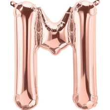 Öfn Aksesuar Rosegold "m'' Harfi Folyo Balon 100 cm (40 Inc)