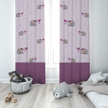 Talia Home Mor Çocuk ve Bebek Odası Fon Perde 2 Kanat TLA-010