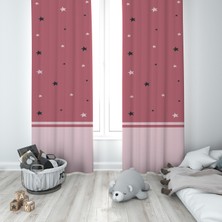 Talia Home Çocuk Odası Bebek Odası Pembe Fon Perde 2 Kanat TLA-034