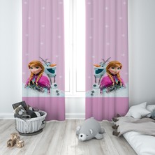 Talia Home Pembe Elsalı Kız Çocuk ve Bebek Odası Fon Perde 2 Kanat TLA-004