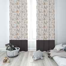 Talia Home Çocuk Odası Bebek Odası Fon Perde 2 Kanat TLA-045