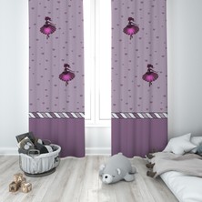 Talia Home Çocuk Odası Bebek Odası Lila Fon Perde 2 Kanat TLA-061