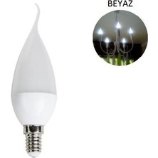 Cata 10 'li Cata CT-4084 Kıvrık Mum Ledli Buji LED Ampul-Ince E14 Duy-Kıvrık Avize Ampülü-Beyaz Işık 6400K