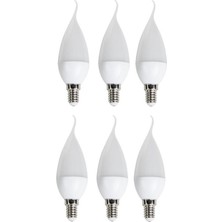 Cata 6 'li Cata CT-4084 Kıvrık Mum Ledli Buji LED Ampul-Ince E14 Duy-Kıvrık Avize Ampülü-Gün Işığı 3200K