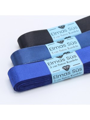 Elmas Süs Karışık-B Saten Kurdele (3 Adet 3 cm 10 M)