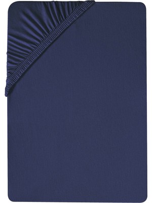 Mertim Tek Kişilik Lastikli Penye Çarşaf Lacivert 100x200