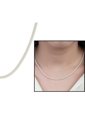 Takılingo 925 Ayar Gümüş  Rodyum Kaplama Popcorn Bayan Zincir Kolye