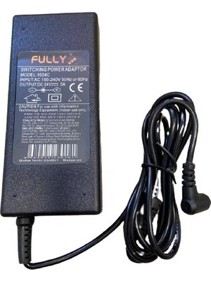 Fully Adaptör 24V 5A Switch Mode Korumalı LED Göstergeli 5,5mm*2,5mm Jak Konnektör Fully 1624C