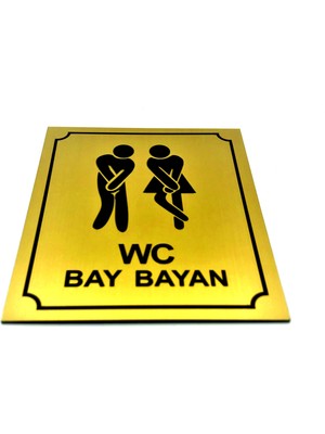 Se-Dizayn Wc Tuvalet Tabelası Bay Bayan Yönlendirme Levhası 10 cm x 12 cm