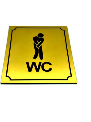 Se-Dizayn Wc Tuvalet Tabelası Bay Altın,yönlendirme Levhası 10 cm x 12 cm