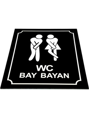 Se-Dizayn Wc Tuvalet Tabelası Bay Bayan Yönlendirme Levhası 10 cm x 12 cm