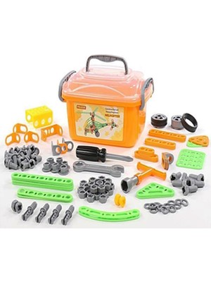 Polesie 83418 Eğitici Oyuncak Mucit Tasarım Seti Helikopter  No:1 (129 Parça)