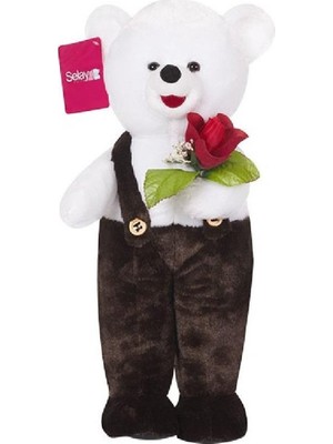 Selay Çiçekli Tulumlu Ayıcık Koyu Kahve 117 cm