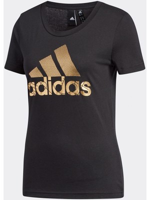 adidas Kadın T-Shirt Bos Foil Tee Dv3025 Siyah