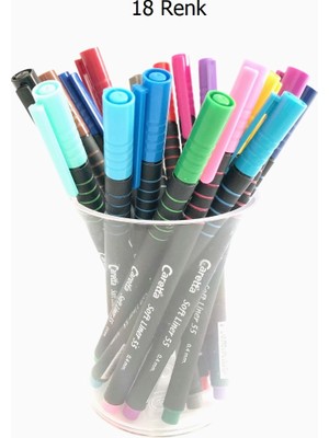 Caretta Softliner 0.4mm 18 Renk Bardaklı Set