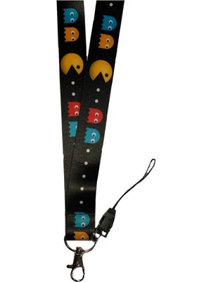 Stormistoretr Pacman Boyun İpi 42 cm Uzunluk 25 mm Genişlik Canlı Renkli Yaka Kartlığı