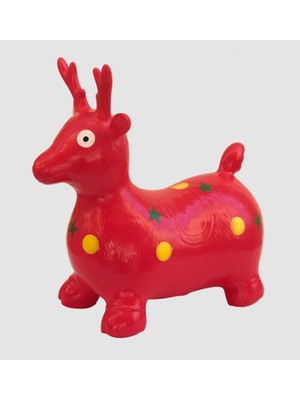 Azaklı Plastop Şişme Zıp Zıp & Jimlastik Hayvanı Geyik + Şişirme Pompası