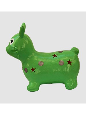 Azaklı Plastop Şişme Zıp Zıp & Jimlastik Hayvanı Tavşan + Şişirme Pompası