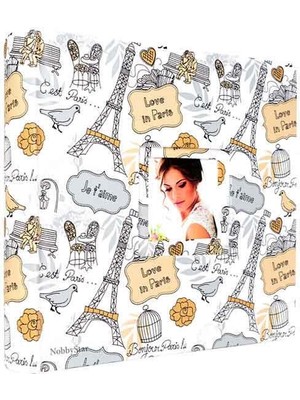 Nobbystar 200'LÜK 10x15 Cm. Pencereli Deri Mavi Desenli Memory Fotoğraf Albümü