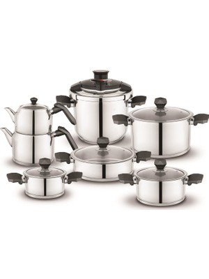 Schafer Honor Çelik Çeyiz Seti 14 Parça Siyah