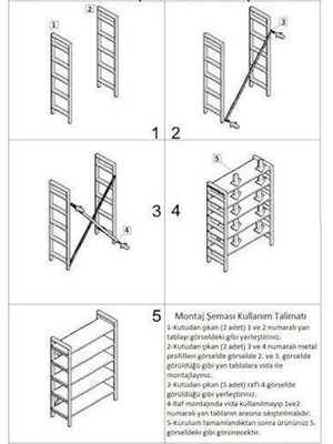 Flaş Group Metal Kitaplık Doğal Ahşap Kitaplık