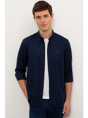 U.S. Polo Assn. Erkek Lacivert Uzunkol Basic Gömlek