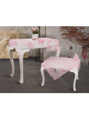 Çeyiz Diyarı Fransız Mary Salon Takımı 16 Parça Pembe