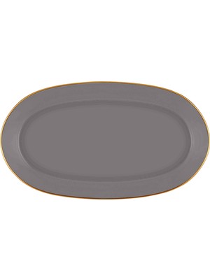 The Mia Basic Oval Servis Gri - 29 cm 2'li Set
