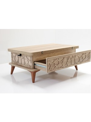 kolexonline Akıllı Sihirli Sehpa 3 Kademeli Çekmeceli Ayaklı