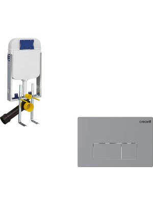 Creavit GR5001 Gömme Rezervuar+Creavit GP8002 Arc Mat Gri Kumanda Paneli