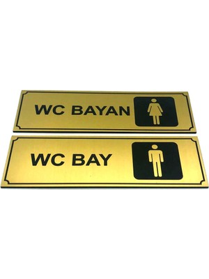 Se-Dizayn Wc Tuvalet Tabelası Bayan Bay Takım 2'li  5 cm x 15 cm