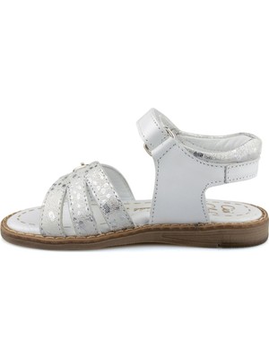 Cici Bebe Beyaz Gümüş Kız Çocuk Sandalet 100601K-BYZ-GMS