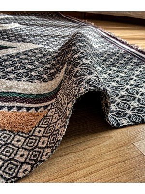 Rugs Modern 4004 Boho İskandinav Stil Rustik Lacivert Kilim