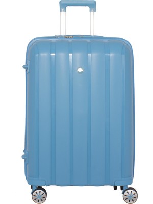 Mçs Lüx Kırılmaz Açık Mavi Büyük Boy Pp Valiz - V305