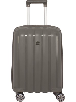Mçs Lüx Kırılmaz Gri Kabin Boy Pp Valiz - V305