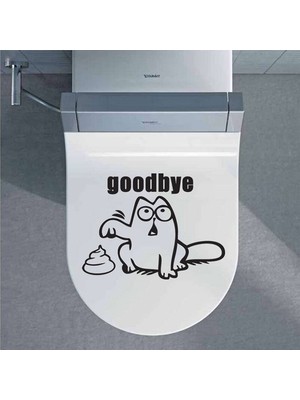 Baskı Kazanı Goodbye Klozet Kapağı Banyo Sticker