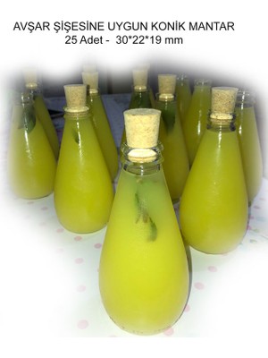 Yeni11 Avşar Soda Cam Şişesine Uyumlu 25 Adet Konik Mantar Tıpa 30*22*19