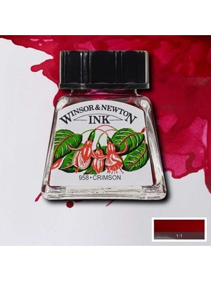 Winsor & Newton : Çizim Mürekkebi : 14 ml : Crimson 203