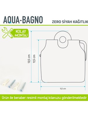 Aqua Bagno Zero Tuvalet Kağıtlığı -Siyah