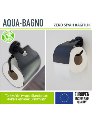 Aqua Bagno Zero Tuvalet Kağıtlığı -Siyah