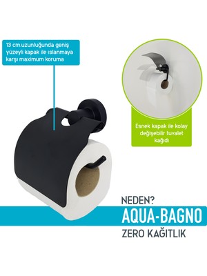 Aqua Bagno Zero Tuvalet Kağıtlığı -Siyah