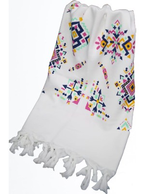 Kısayol Bambu Peştamal, Plaj Havlusu, Pareo, Peştemal 90X180 Beyaz