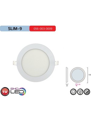 Horoz Slim 9W SMD LED Sarı Işık