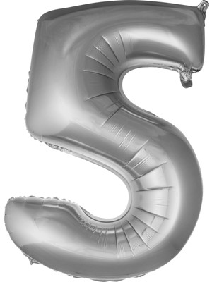 İkm Balon 5 Rakam 76 cm Gümüş Folyo Balon 34 Inc
