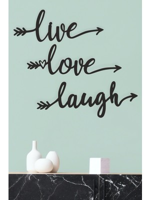 Unt "live Love Laugh" Duvar Dekoru-Süsü, Ahşap Dekoratif Tablo - 1