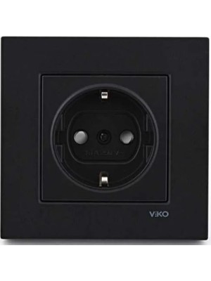 Viko Novella Siyah Çocuk Korumalı Topraklı Priz Çerçeveli
