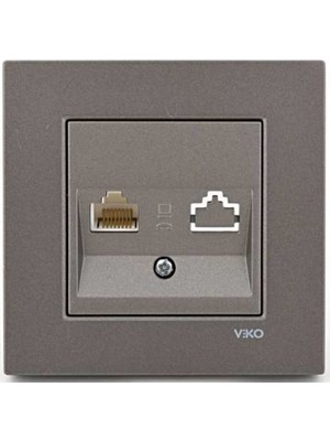 Viko Novella Antrasit Tekli Data Priz Cat6 Çerçeveli