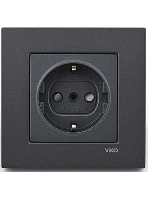 Viko Novella Füme Çocuk Korumalı Topraklı Priz Çerçeveli